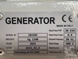 Yanmar 4TNV98C - 33 kVA - Stage V Genset - DPX-19909