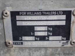 Ifor Williams 2HB 2 Axel Trailer, 2.856 kg Capacity, Incl Loadin