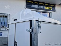 trailershop Kofferanhänger mit Deckel 245x130x140cm 750kg 100kmH 205cm hoch