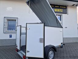 trailershop Kofferanhänger mit Deckel 245x130x140cm 750kg 100kmH 205cm hoch