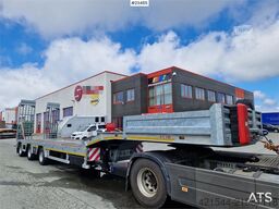 Alim 3-axle machine semi-trailer with hydraulic ramps