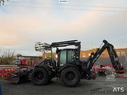 Huddig 1260B Backhoe loader with rail wheels – 3 buckets,