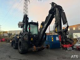Huddig 1260B Backhoe loader with rail wheels – 3 buckets,