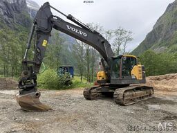 Volvo ECR355EL excavator with bucket, rototilt, and GPS