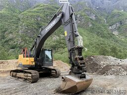 Volvo ECR355EL excavator with bucket, rototilt, and GPS
