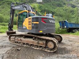 Volvo ECR355EL excavator with bucket, rototilt, and GPS