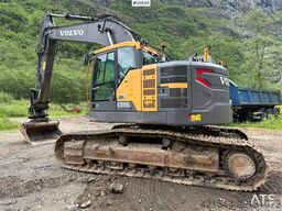 Volvo ECR355EL excavator with bucket, rototilt, and GPS