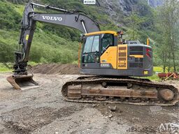 Volvo ECR355EL excavator with bucket, rototilt, and GPS