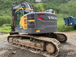 Volvo ECR355EL excavator with bucket, rototilt, and GPS