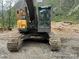 Volvo ECR355EL excavator with bucket, rototilt, and GPS