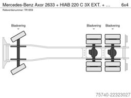 Mercedes-Benz Axor 2633 + HIAB 220 C  3X EXT.  + REMOTE + 6X4...