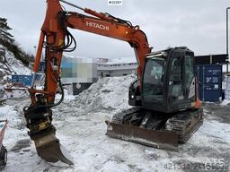 Hitachi ZX85 US-6 Excavator with grading bucket, digging b