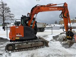 Hitachi ZX85 US-6 Excavator with grading bucket, digging b
