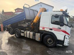 Volvo FM crane truck with a tipper and a 26.5 t/m Effer