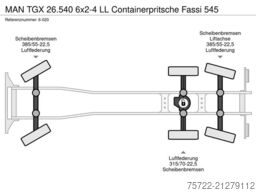 MAN TGX 26.540 6x2-4 LL Containerpritsche Fassi 545