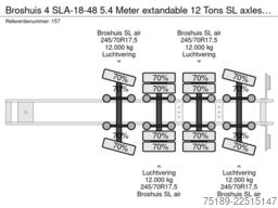 Broshuis 4 SLA-18-48 5.4 Meter extandable 12 Tons SL axl...