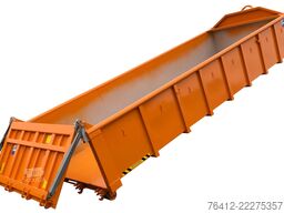 A1 Container Normbehälter 15 m³ - Pendelklappe abklappbar - RAL 2011 Tieforange - Abrollcontainer