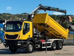 IVECO TRAKKER 360 Kipper 4,90 m HIAB 122 B-2 FUNK 6x4!