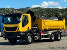 IVECO TRAKKER 360 Kipper 4,90 m HIAB 122 B-2 FUNK 6x4!