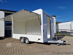 Remolque venta ambulante trailershop Aero Retro Verkaufsanhänger Leerwagen für diy Ausbau 420x200x230cm sofort