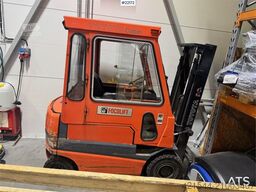 Toyota FBMF20 electric forklift with defective battery.