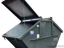 A1 Container Deckelmulde 7 m³ ? Kunststoffdeckel ? RAL 7016 Anthrazitgrau ? Absetzmulde