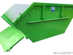 A1 Container Absetzmulde 7 m³ mit Bauschuttklappe ? RAL 6018 Gelbgrün ? Absetzcontainer