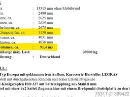 LEGRAS C03 S / 92 m³ / 7 mm boden /7800 kg nur 23000 km