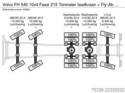 Volvo FH 540 10x4 Fassi 215 Tonmeter laadkraan + Fly-...