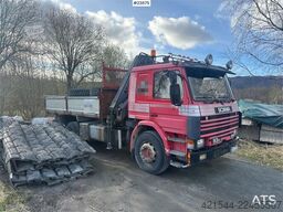 Scania P93H crane truck with 14 t/m crane and Laxo attach