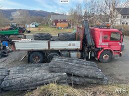 Scania P93H crane truck with 14 t/m crane and Laxo attach