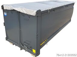A1 Container ECOLINE 36 m³ ? Doppelflügeltür ? Rollplane ? 7016 Anthrazitgrau ? Abrollcontainer