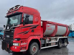 Scania R730 6x4 snow plow–equipped tipper truck with unde