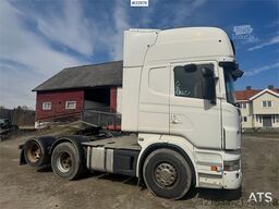 Scania R500 6x2 tractor unit. Repair object.