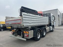 VOLVO FH 500 6X4 3-SEITEN KIPPER KRAN  MFCT HAMA KIPPER, PALFINGER PK 22000 RETARDER