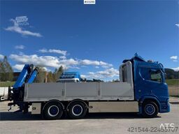 Scania R660 6x4 flatbed truck with rear-mounted 23 tonne-