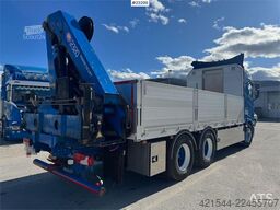 Scania R660 6x4 flatbed truck with rear-mounted 23 tonne-