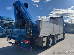 Scania R660 6x4 flatbed truck with rear-mounted 23 tonne-