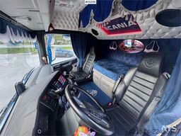 Scania R660 6x4 flatbed truck with rear-mounted 23 tonne-