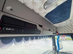 Scania R660 6x4 flatbed truck with rear-mounted 23 tonne-