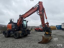 Hitachi zx145W wheeled machine w/ rototilt w/grab box, san