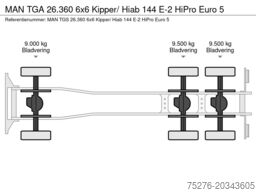 MAN TGA 26.360 6x6 Kipper/ Hiab 144 E-2 HiPro Euro 5