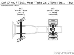 DAF XF 480 FT SSC / Mega / Tacho V2 / 2 Tanks / Sta...