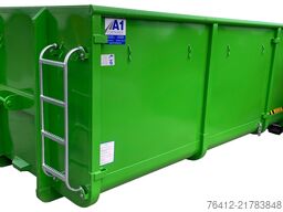 A1 Container CITY-Normbehälter 13 m³ - Doppelflügeltür - RAL 6018 Gelbgrün