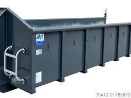 A1 Container Normbehälter 15 m³ ? Pendelklappe abklappbar ? Zurrösen ? RAL 7016 Anthrazitgrau ? Abrollcontainer