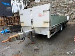 HFR 2 akslet galvanized flat trailer with folding side