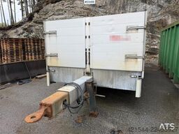 HFR 2 akslet galvanized flat trailer with folding side