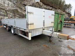 HFR 2 akslet galvanized flat trailer with folding side