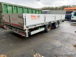 HFR 2 akslet galvanized flat trailer with folding side