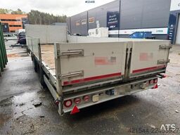 HFR 2 akslet galvanized flat trailer with folding side